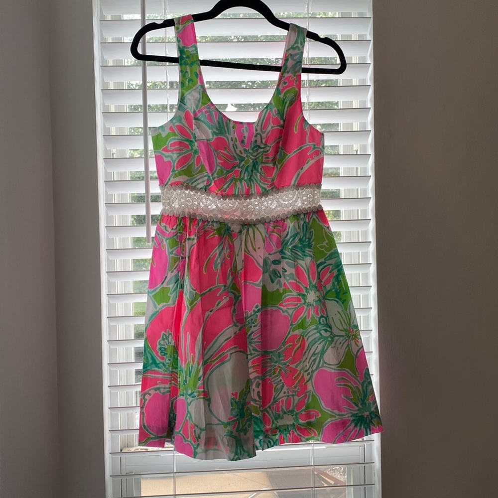 Lilly Pulitzer Pink and Green Floral Dress